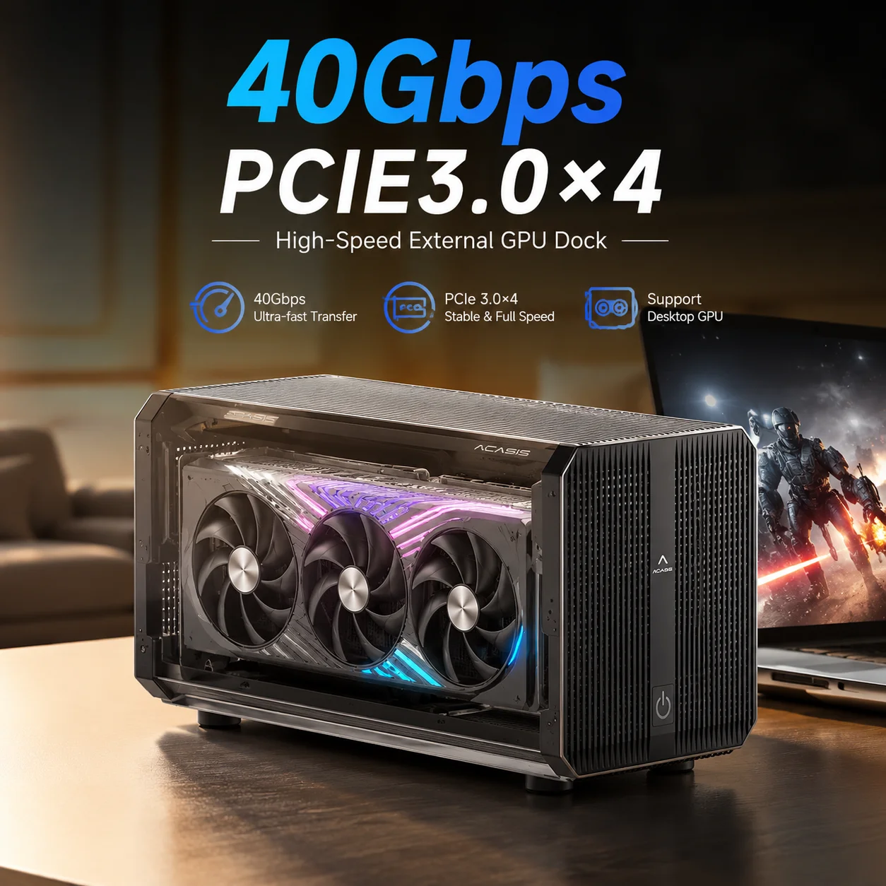 Thunderbolt 4 External Gpu Enclosure - Корпус Acasis 40Gbps eGPU с 24-контактным